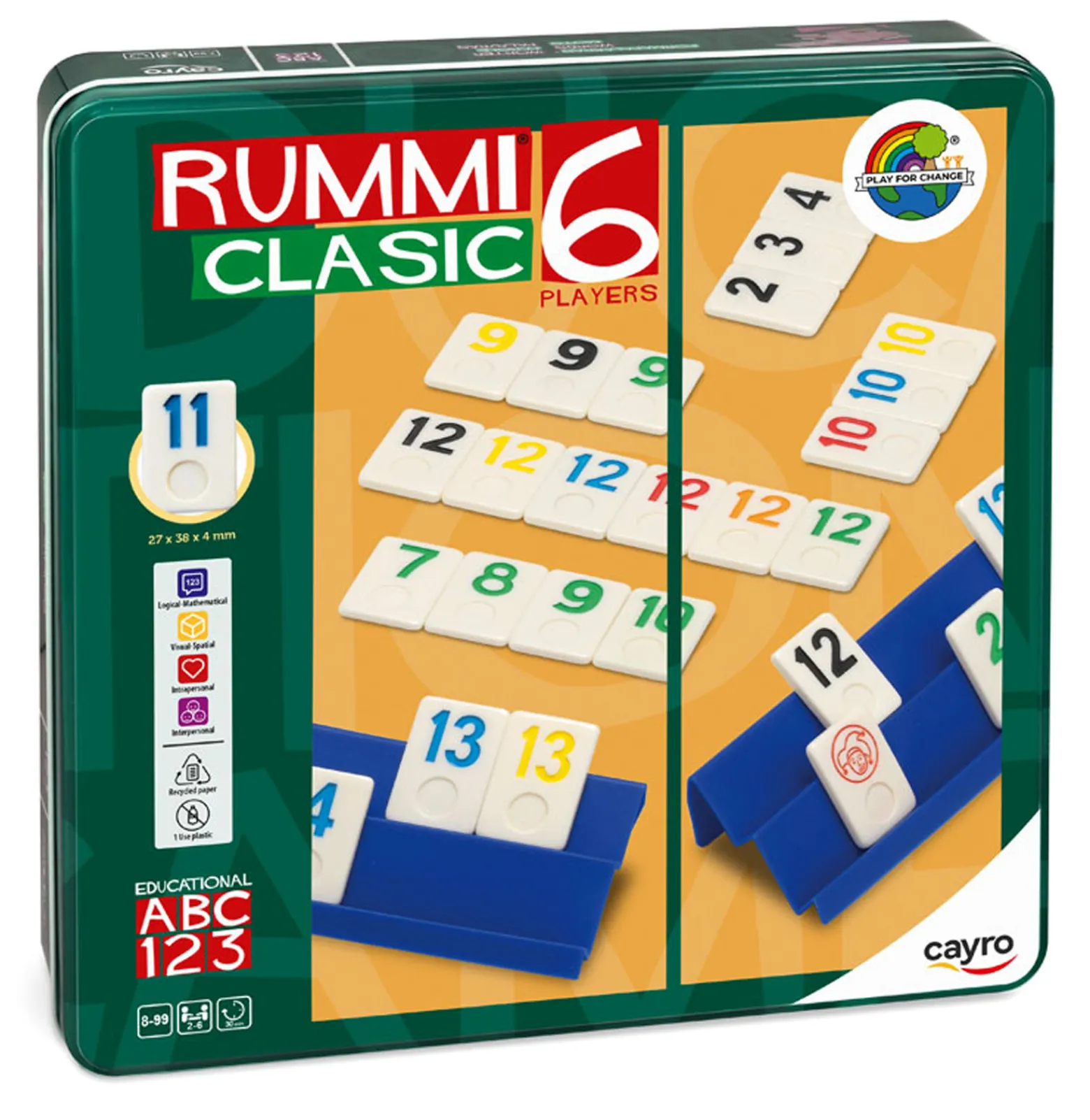 Rummy Classic (wersja dla 6 graczy) w metalowej puszce (759)