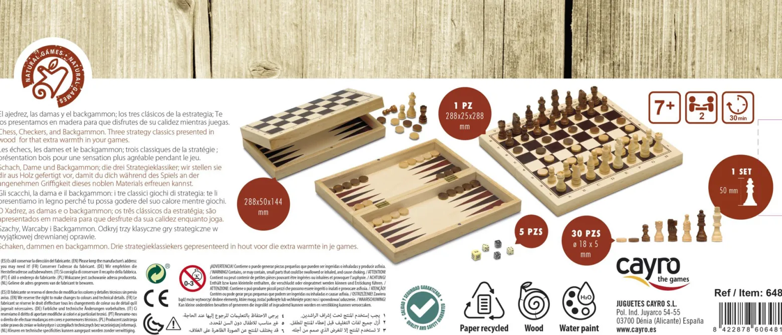 Szachy / Warcaby / Backgammon (drewniane) (648)