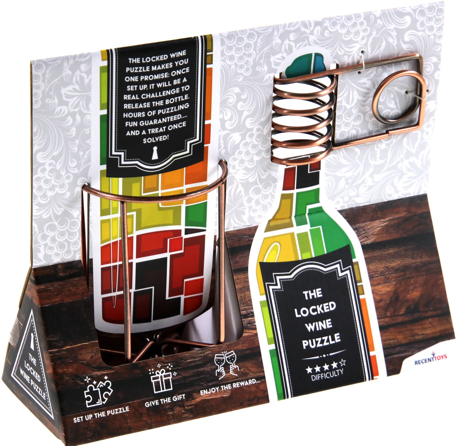 The Locked Wine Puzzle (Wyciągnij butelkę) - łamigłówka Recent Toys - poziom 4/5