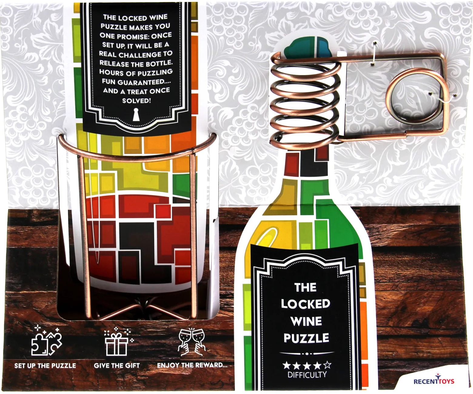 The Locked Wine Puzzle (Wyciągnij butelkę) - łamigłówka Recent Toys - poziom 4/5