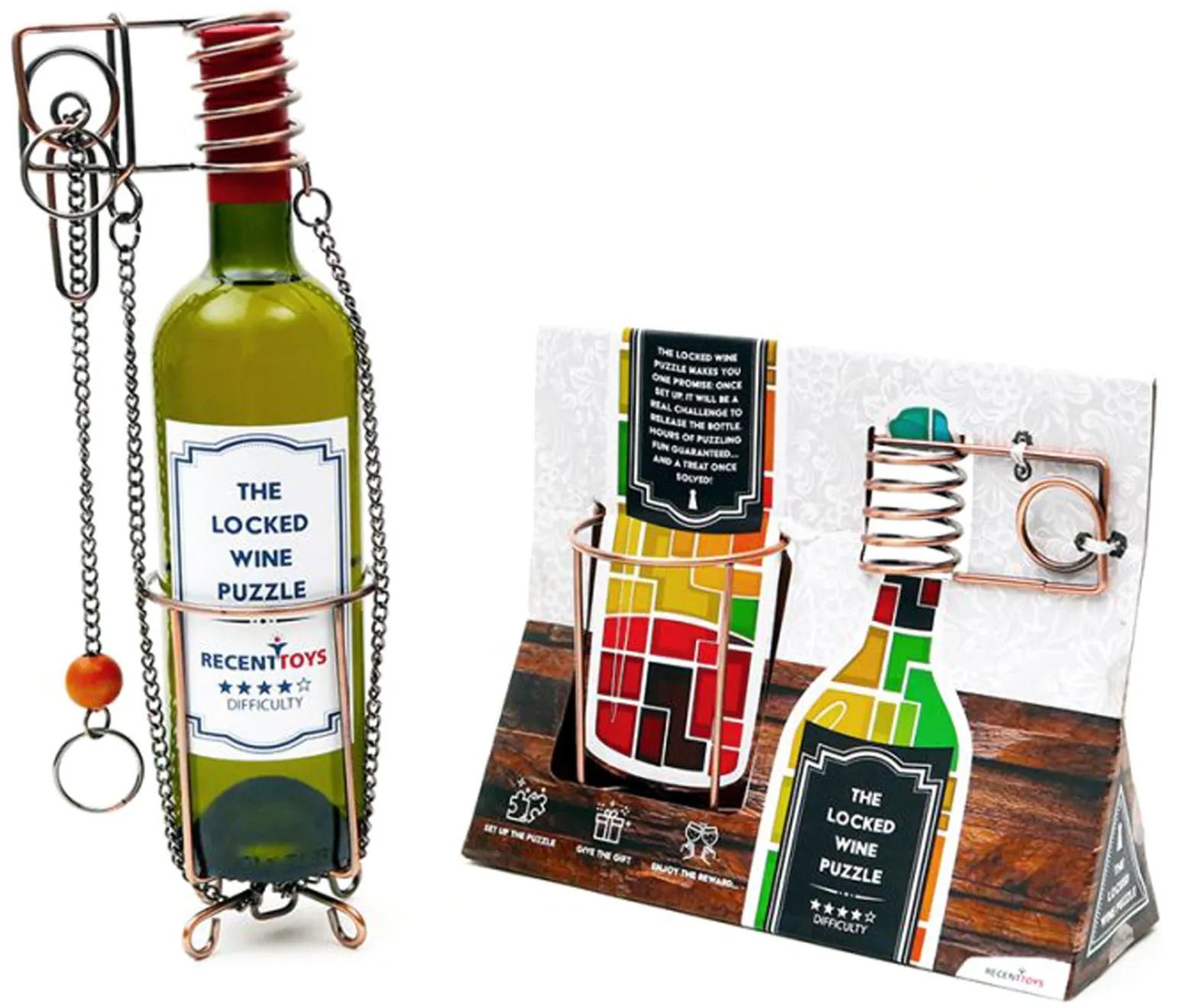 The Locked Wine Puzzle (Wyciągnij butelkę) - łamigłówka Recent Toys - poziom 4/5