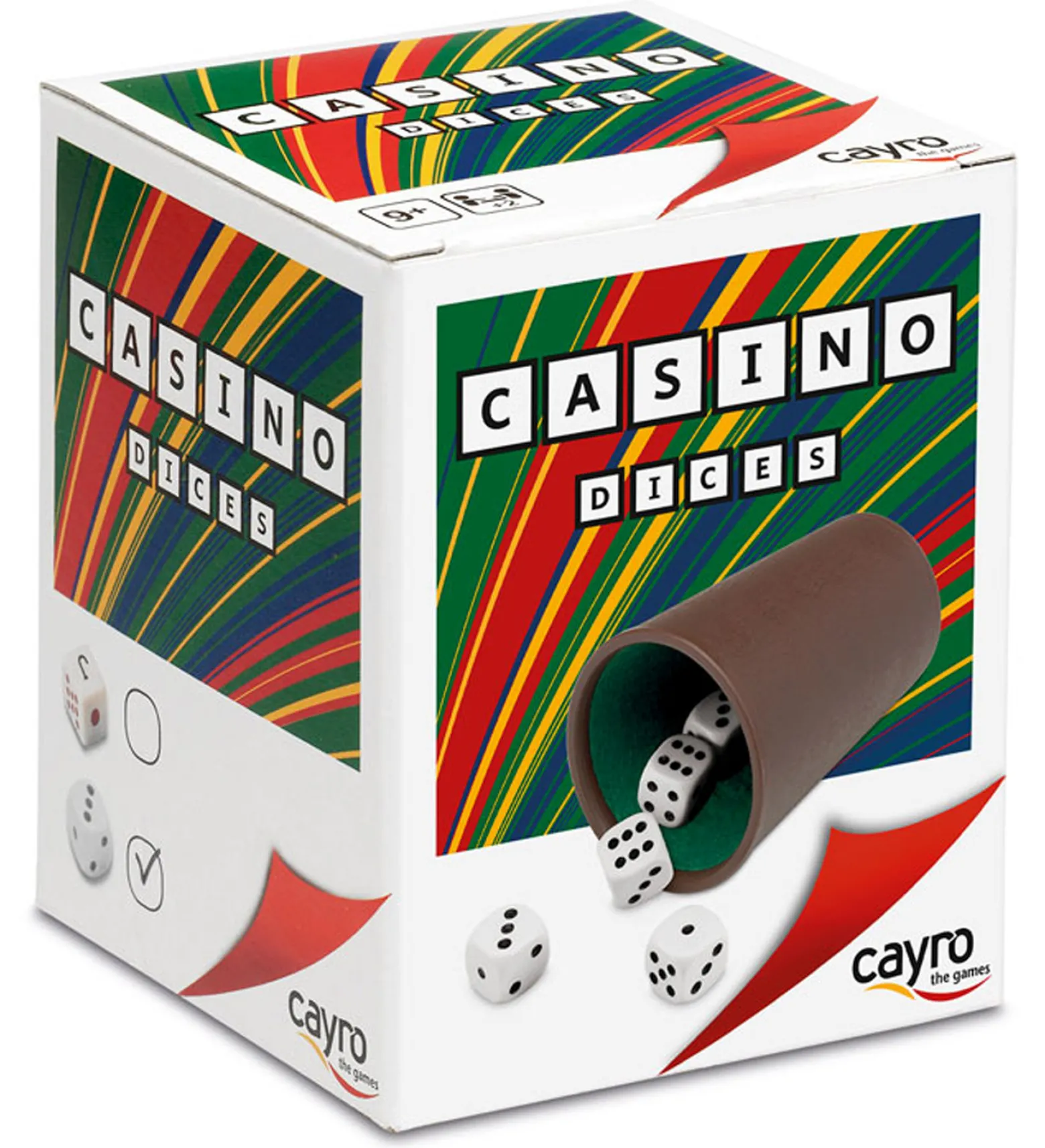 Zestaw do gry Casino: plastikowy kubek + kości oczkowe (073/1)